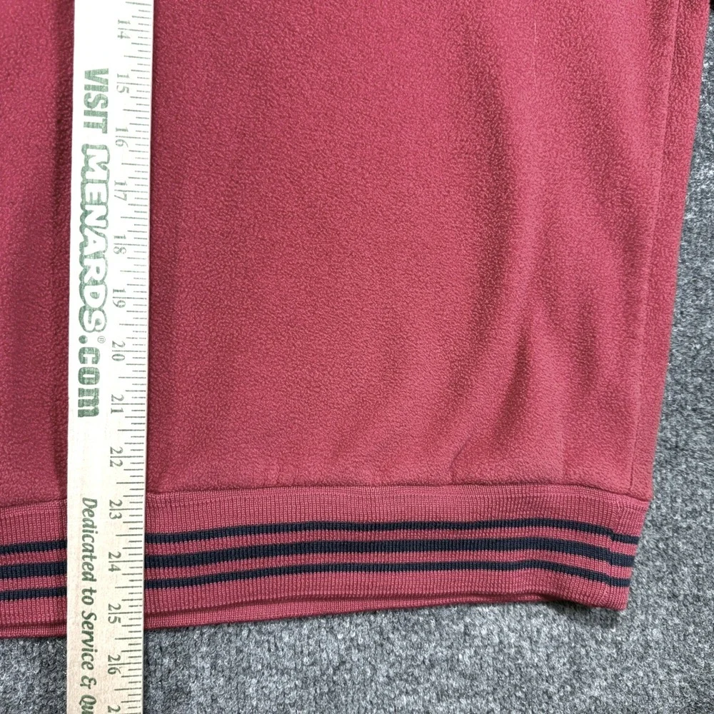 L.L. Bean Fleece Sweatshirt Mens XL Red Striped Trim Vintage Made in USA 90s